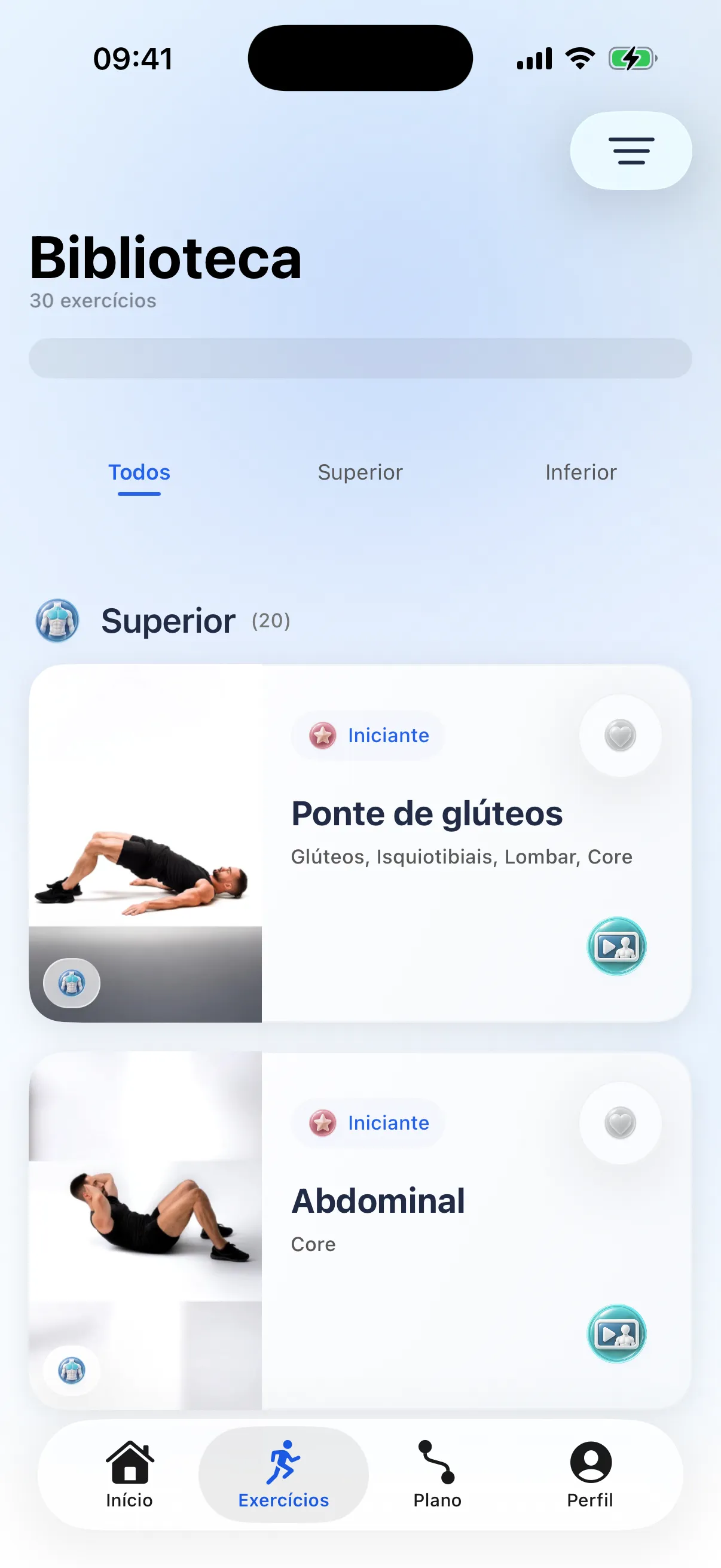 Biblioteca de exercícios · RazFit