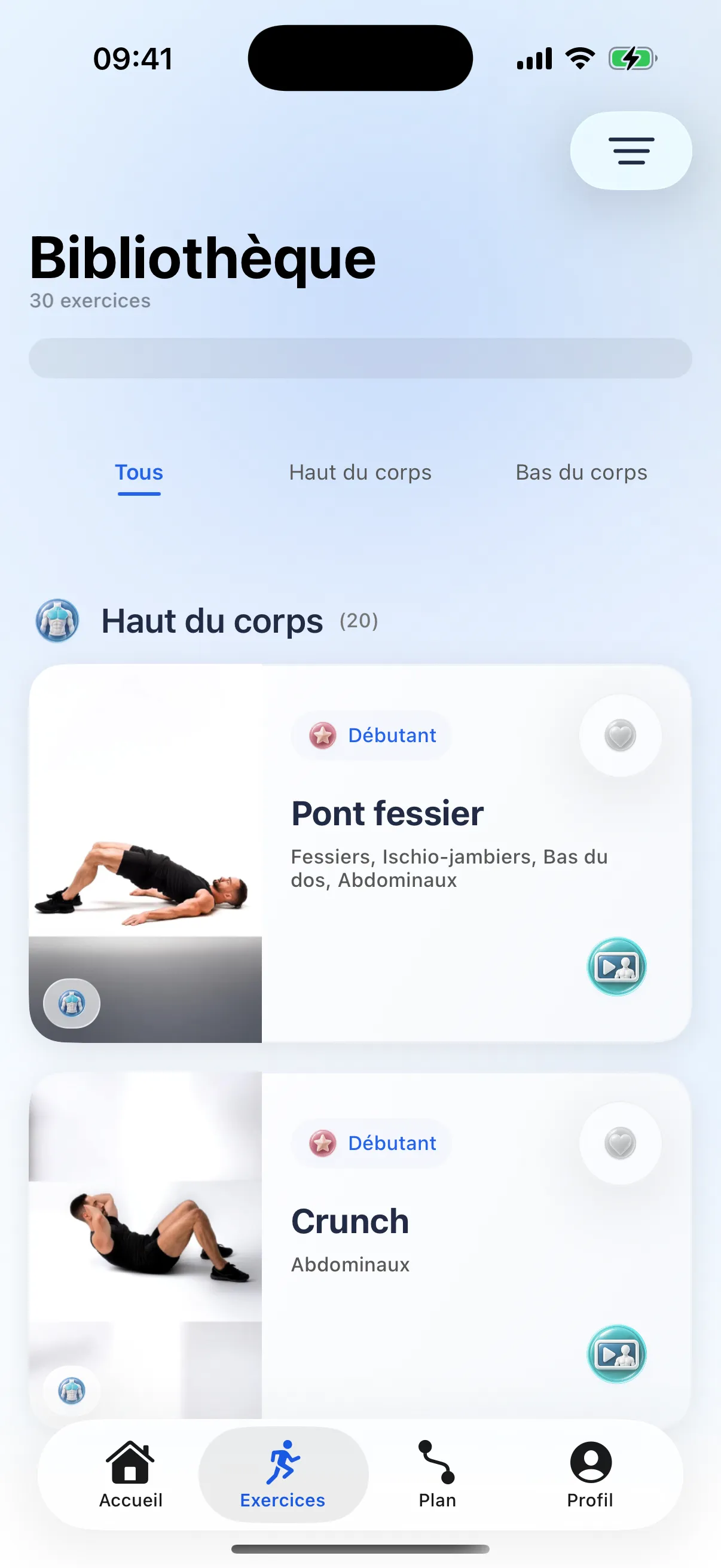 Bibliothèque d’exercices · RazFit